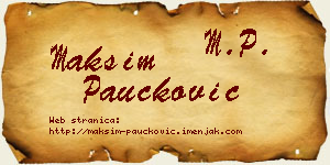Maksim Paučković vizit kartica
